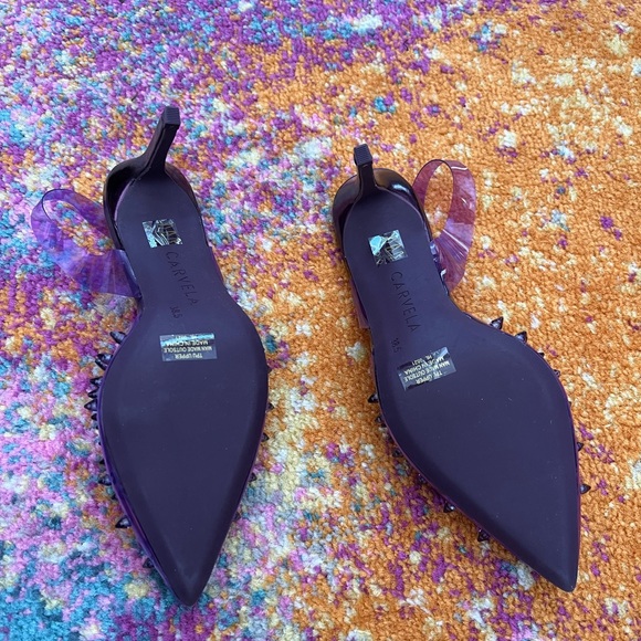 New Carvela Lápiz Clear Studded Sling Pumps - Picture 11 of 15